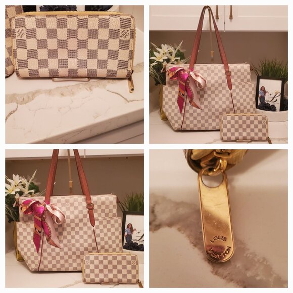 LV23-Louis Vuitton Damier Azur Totally + Wallet - Picture 4 of 4